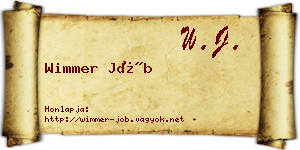Wimmer Jób névjegykártya